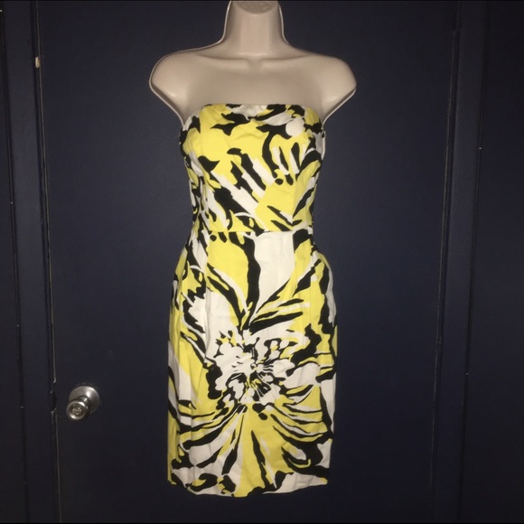 Express strapless yellow mini dress - Picture 1 of 4