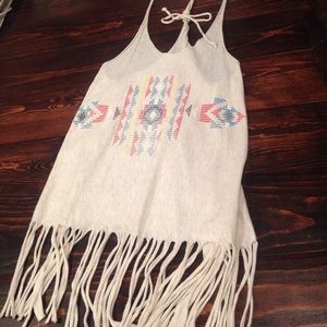 Fringe boho style tank- size M