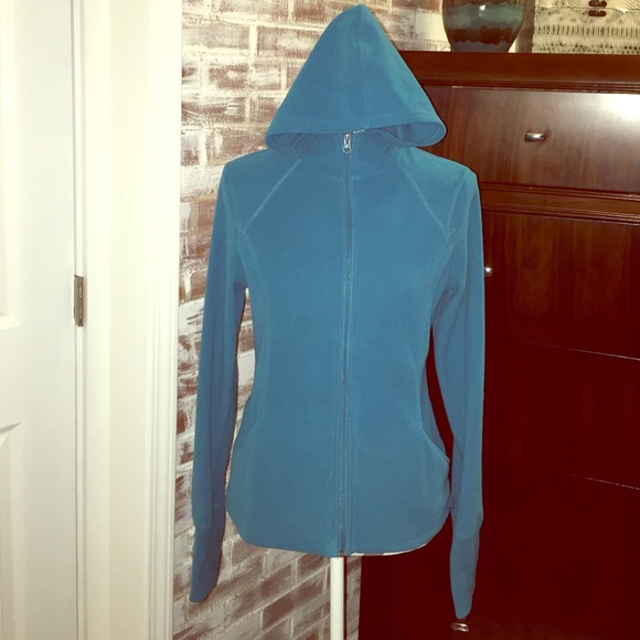 Zella Tops - Zella Teal Fleece Zippered Hoodie