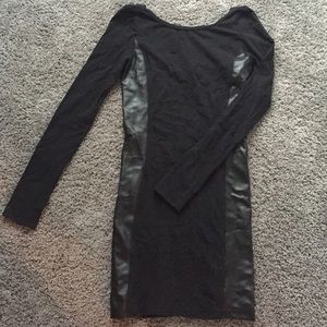 Black dress with leather sides