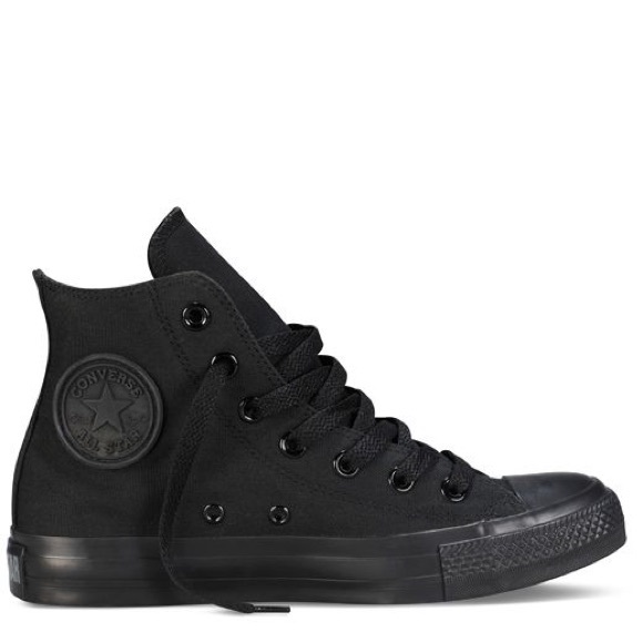 All Black High Top Converss