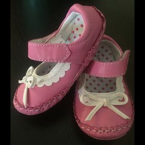 Pink Velcro dress shoe