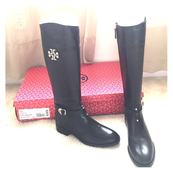 100%Auth NEW Tory Burch Black Eloise Riding Boots