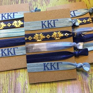 Set of 5 Kappa Kappa Gamma hair ties