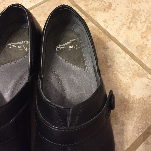 Black Clogs With Button Strapped Detail - Picture 3 of 3