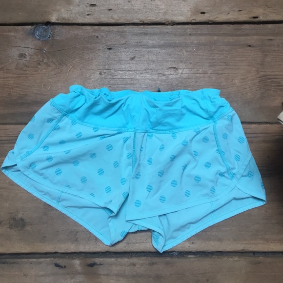 Lululemon blue polka dot speed short -size 6
