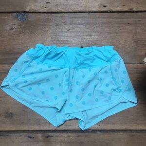 Lululemon blue polka dot speed short -size 6