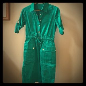 Calvin Klein emerald green shirt dress