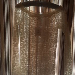 NWT cream lace long sleeve top
