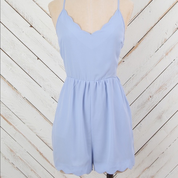 Altar'd State cobalt blue scalloped romper