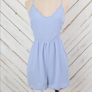 Altar'd State cobalt blue scalloped romper