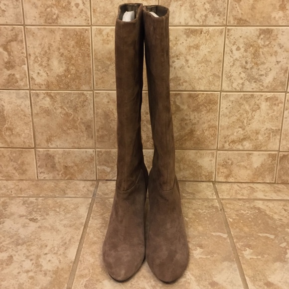 Tall Taupe/Brown Suede Boots - Picture 1 of 4