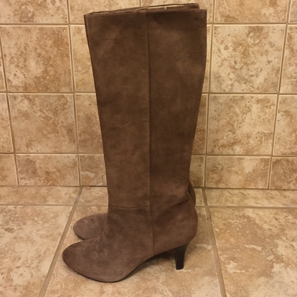 Tall Taupe/Brown Suede Boots - Picture 2 of 4