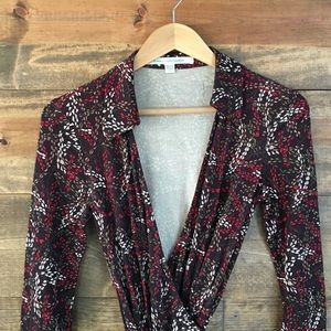 Long sleeve silk Diane van Furstenberg wrap dress