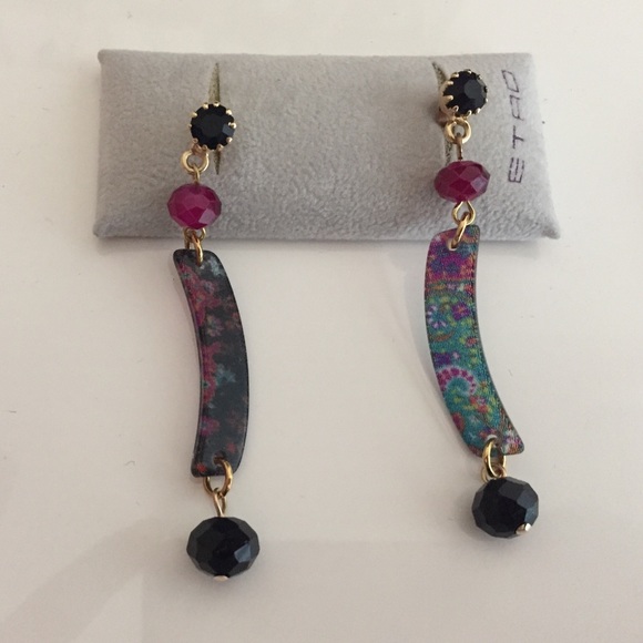 ETRO crystal and brass earrings - brand new!