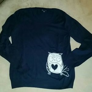 Gap crew neck owl sweater
