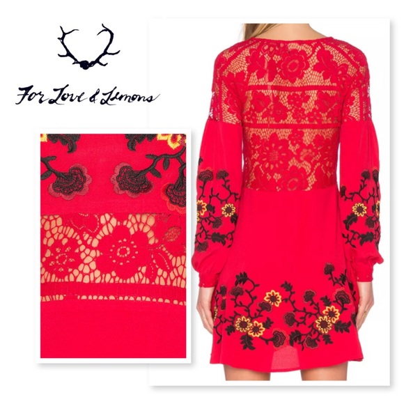 NWT For Love & Lemons Isabella Long Sleeve Dress - Picture 3 of 3
