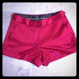 Glamorous satin- red shorts Express
