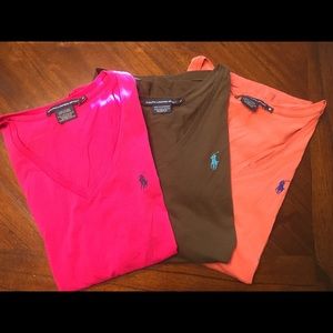 Lot of 3 Women's Ralph Lauren Polo shirts, Medium
