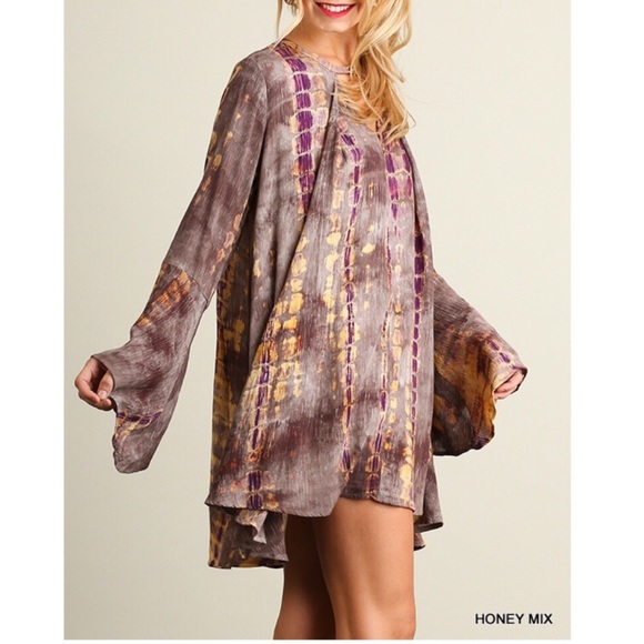 Tie dye A-line trapeze swing dress - Picture 2 of 4