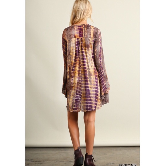 Tie dye A-line trapeze swing dress - Picture 3 of 4