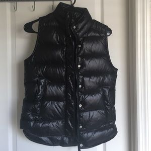 Black Shiny Puffer Vest