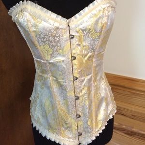 Yellow brocade corset, small