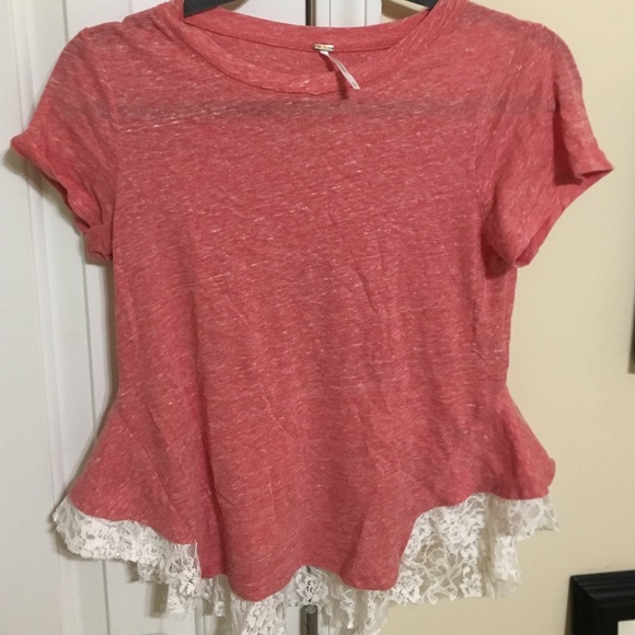Free People pink & lace shirt!