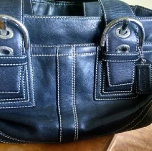 Black leather Coach purse