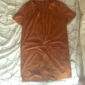 Forever 21 suede tan dress
