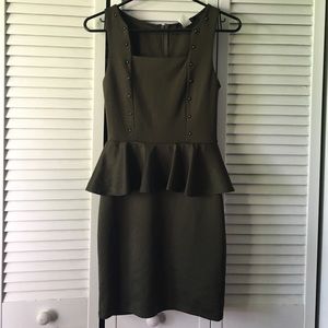 Olive green peplum dress !!