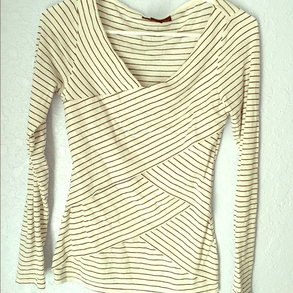 Black and white striped blouse