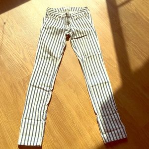 Aeropostale blue and white striped denim