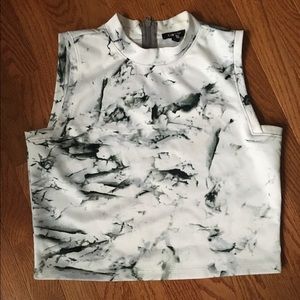 Marble Patterned Scuba Fabric Top (L)