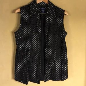 Karen Scott sleeveless polka dotted blouse