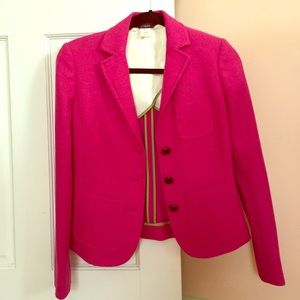 Pink J. crew wool blazer size 0 NWOT