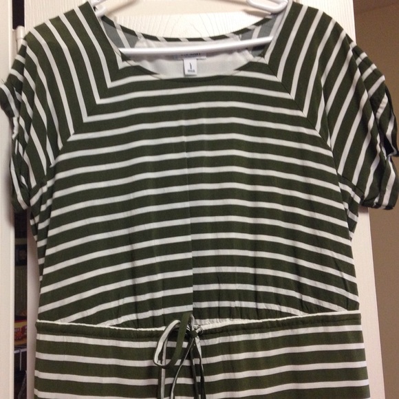 Old Navy Green Stripe Dress- Size Large - Picture 2 of 4