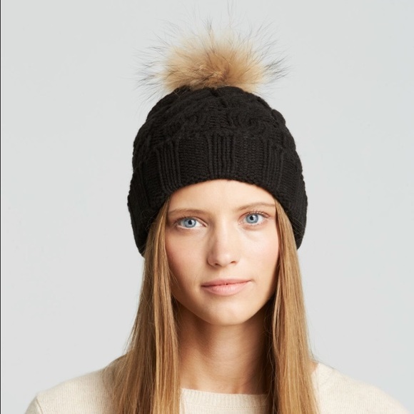 1️⃣ LEFT! - FUR POM - Cable Knit Beanie Hat - Picture 4 of 4