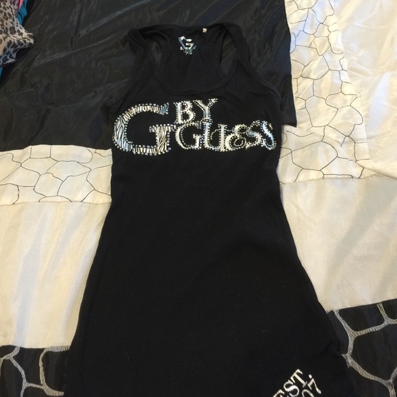 G by Guess ribbed tank top in black.