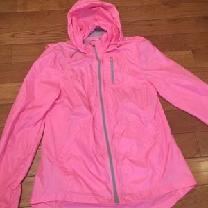 Pink rain jacket