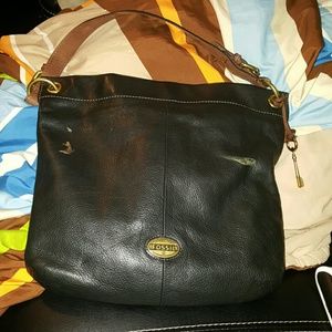 Fossil (ZB5503) Explorer Hobo Black Leather Bag ??