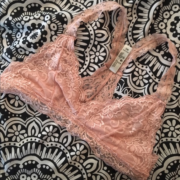 Pink lace bralette