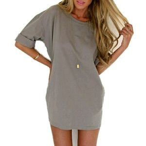 Sitting In My Closet Sale - Gray Shirt Dress