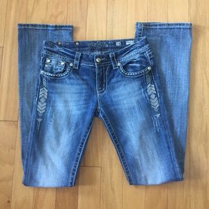 Miss Me Signature Boot Jeans Aztec Design & Bling