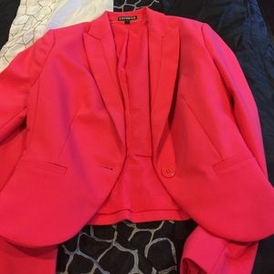 Express Coral Suit- blazer and crop pants