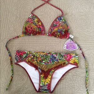 Bikini NEW. Beaded fringes.