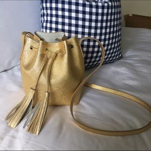 J.Crew Gold Bucket Bag