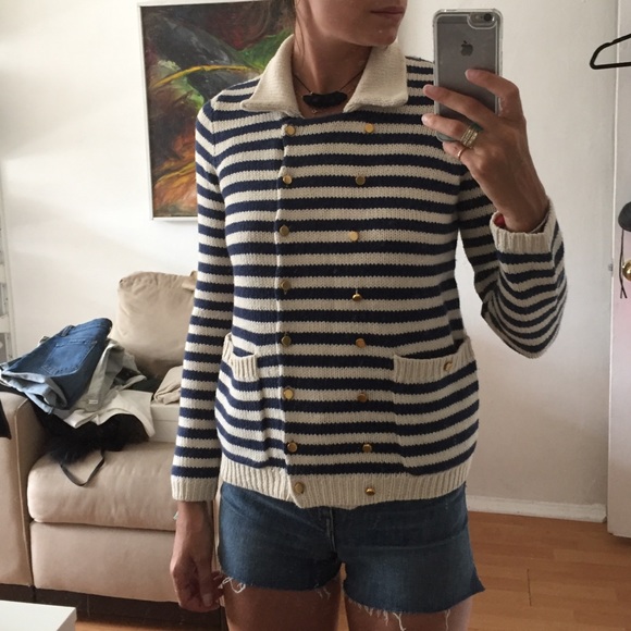 SO CHIC Madewell nautical double breasted sweater