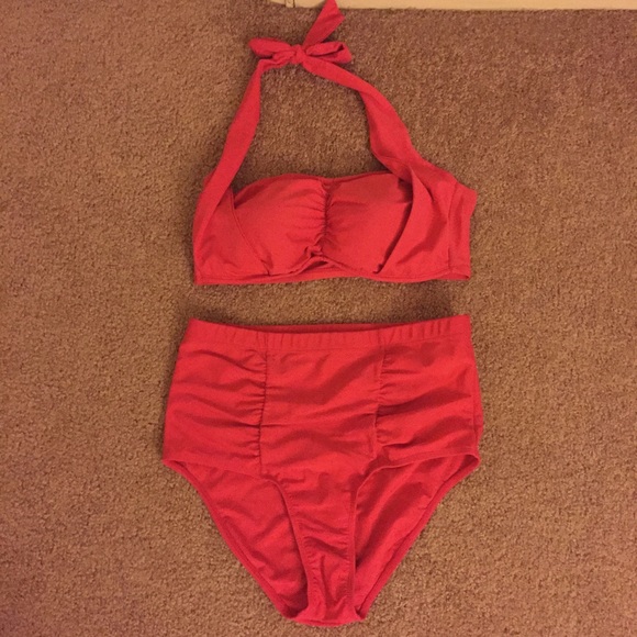 Sz XL Forever21 Coral high waisted bikini