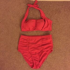 Sz XL Forever21 Coral high waisted bikini